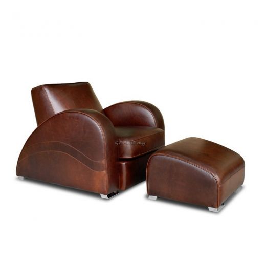 Panama Armchair and Stool - Full Leather