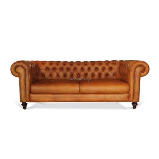 Chesterfield (1/2/3 Seater) Full Leather Sofa 