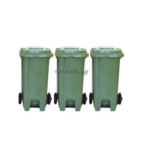 MOVING BIN with FOOT PEDAL (120 L) – Set of 3