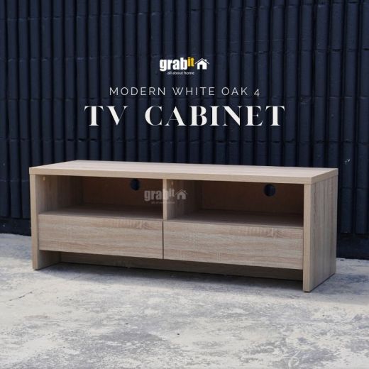 Modern White Oak 4 TV Cabinet