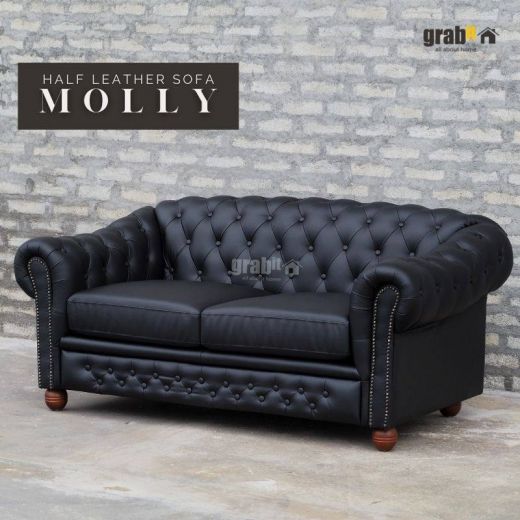 Molly (1/2/3 Seater) Half Leather Sofa 