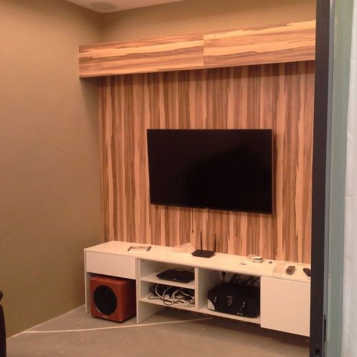 Wood Hanging TV Panel Build In
