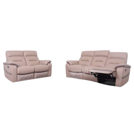 Amigo (1/2/3 Seater) Manual Recliner Sofa Half Leather 
