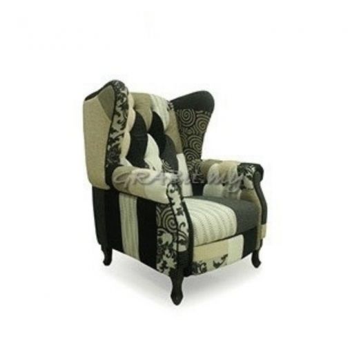Adriel PU/Fabric Wing Chair