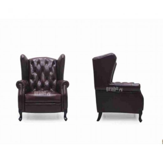 Adriel Leather Wing Chair