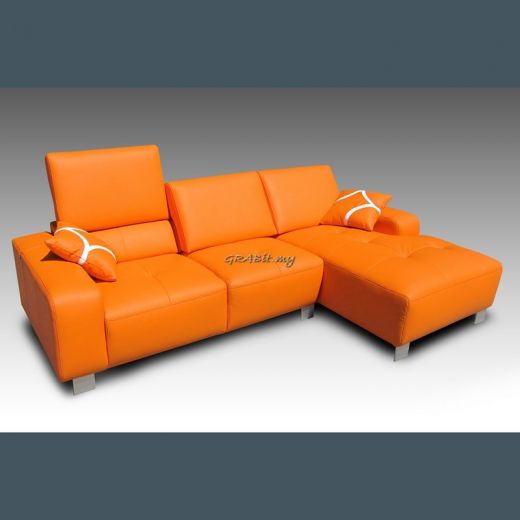 Cabriole (L-Shape)  Full Leather Sofa