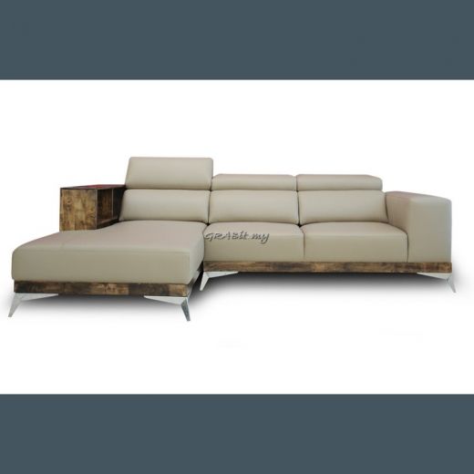 Fonsie (L-shape) Half Leather Sofa