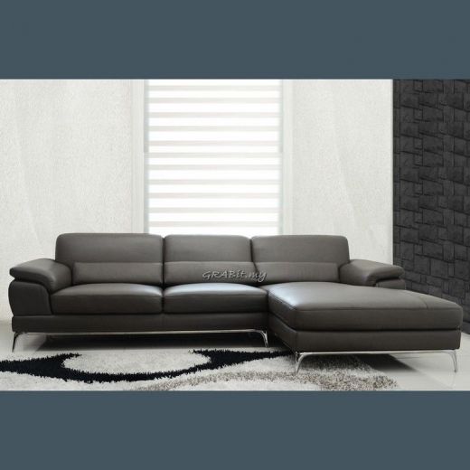 Hylda (L-Shape) Half Leather Sofa
