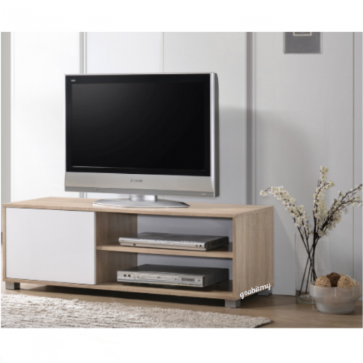 BEECH AND WHITE TV CABINET