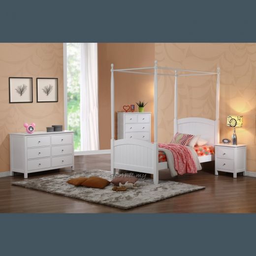 Monsen Four Poster Bedroom Without Curtain (SS/Q)  OUT OF STOCK*
