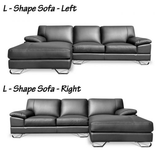 Kascina (L-Shape) Half Leather Sofa