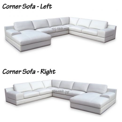 Medina Corner (L-Shape) Half Leather Sofa