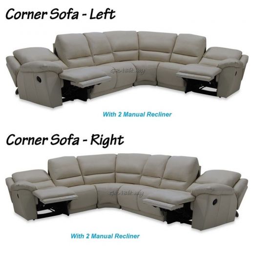 Michigan Full Leather Corner Sofa