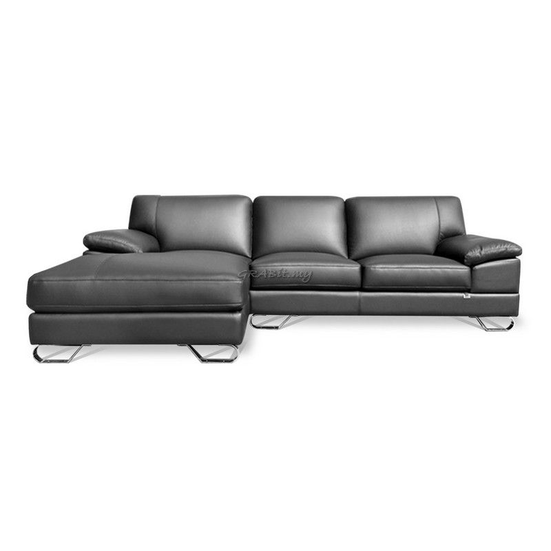 Kascina (L-Shape) Half Leather Sofa